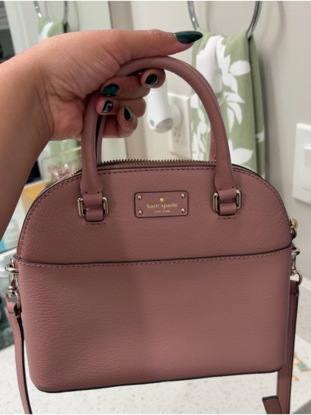 kate spade Dusty Rose Leather Dome Satchel